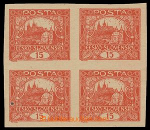 139005 -  PLATE PROOF  values 15h, block of four, type II., deep red 