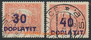 139013 - 1922 Pof.DL29B IIs, DL30B IIs, Postage Due - overprint issue