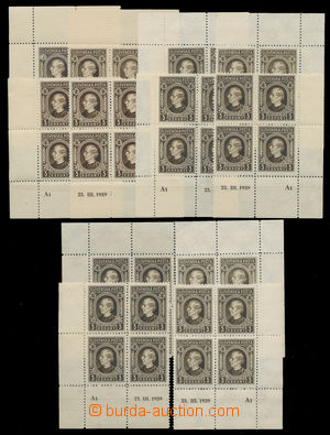 139023 - 1939 Alb.32A, 32YA, 32YD, 33a-b, selection of Hlinka 1,30 Ko