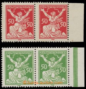 139046 -  Pof.155, 156, 50h červená a 50h zelená, krajové 2-pásk