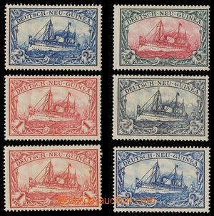 139054 - 1901 DEUTSCH-NEUGUINEA  Mi.16 2x, 17 2x, 18, 19, Lodě, sest