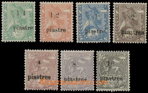 139069 - 1908 Mi.33-39, Postage stamps Mi.1-7 with 2-lines letterpres