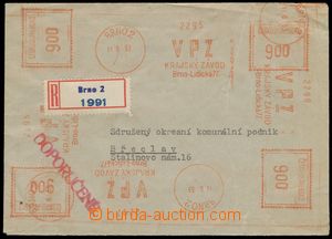 139188 - 1953 firemní R-dopis vyplacený 9-násobným otiskem OVS, V