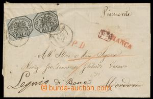 139206 - 1859 folded cover of letter to Mondovì with Mi.7, Papal