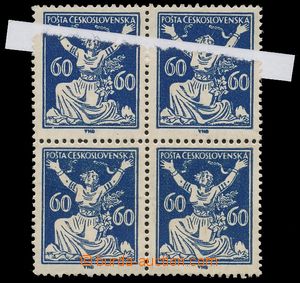 139213 -  Pof.157A, 60h blue as blk-of-4, joined paper through/over t