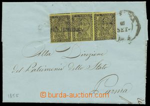 139247 - 1855 skládaný dopis do Parmy vyfr. zn. Mi.1, Znak 5C čern