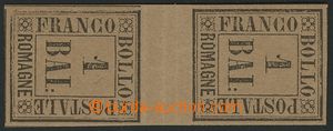 139335 - 1859 Mi.2, Numerals 1Baj, vert. gutter folded, certificate B