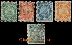 139351 - 1868-90 Mi.8, 9, 10, 11 and 30, Coat of arms in circle and l