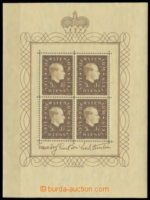 139394 - 1939 Mi.Klb.185, miniature sheet Franz Joseph II., plate num