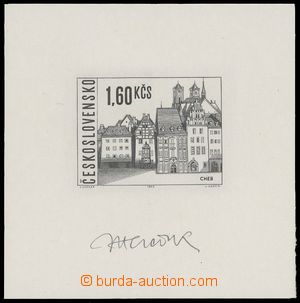 139423 - 1965 PLATE PROOF  Pof.1485, Towns - Cheb, master die in blac