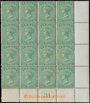 139437 - 1893 Mi.5C; SG.11, Královna Viktorie 1Sh zelená, rohový 1