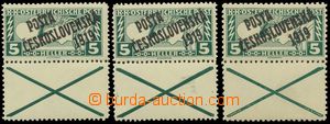139486 -  Pof.58KN A, Express stamp - rectangle 5h, comp. 3 pcs of st