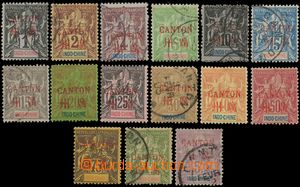139563 - 1901 CANTON  Mi.1-16; Yv.1-16, overprint - red, without No. 