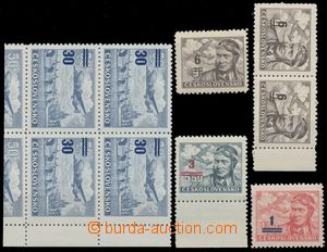 139586 - 1949 Pof.L25-27, L32, overprint provisory, selection of shif