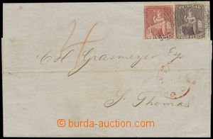 139593 - 1860 skládaný přebal dopisu vyfr. zn. Mi.7, 12; SG.32, 47