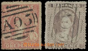 139601 - 1861-62 Mi.1, 4; SG.4, 6a, Queen Victoria 1P and 6P, without