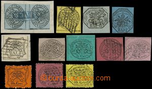 139644 - 1852-68 comp. 13 pcs of stamps, from that 1x pair; Sas.1, pa