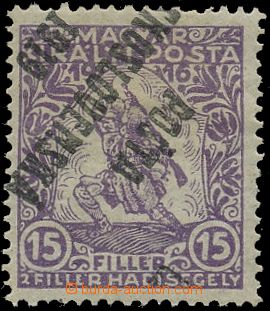 139790 -  Pof.97Pp, War 15+2f violet, inverted overprint IV. type, on