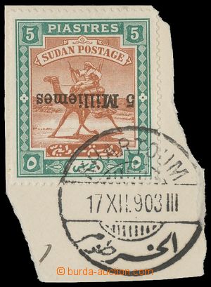 139797 - 1903 SG.29a, Arab Postman 5Mill/5Pia, turned overprint, very