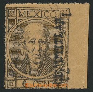 139833 - 1868 Mi.60, Hidalgo 6C hnědá, s průpichem, s dvojím pře