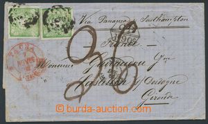 139854 - 1868 dopis do Francie vyfr. zn. Mi.15 2x, Znak 1D zelená, 