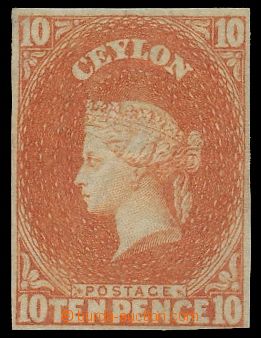 139862 - 1857 SG.9, Královna Viktorie 10P tmavě rumělková, nadpr