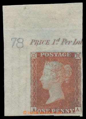 139885 - 1841 PLATE PROOF  Mi.3; SG.8, imprimatur 1P red-brown, plate