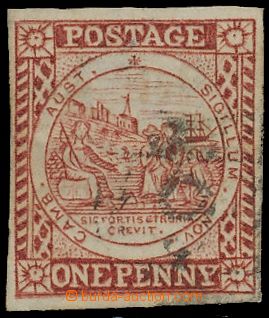 139907 - 1850 SG.8, postage stmp 1P deep carmine, issue Sydney, wide 