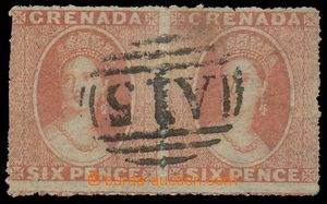 139942 - 1863 SG.8, Královna Viktorie 6P tmavě růžovočervená, 2