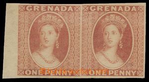 139944 - 1861 PLATE PROOF  Queen Victoria 1P pink-red, marginal Pr, p