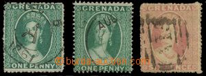 139945 - 1861 SG.1-3, Královna Viktorie 1P modrozelená, zelená a 6