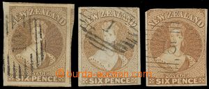 139949 - 1857-63 SG.13, 14, 15, Queen Victoria 6P, comp. 3 pcs of sta