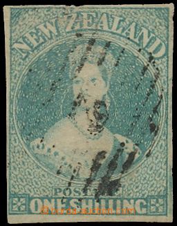 139950 - 1857-63 SG.17, Queen Victoria 1Sh blue-green, full margins, 