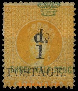 139959 - 1886 SG.37c, Queen Victoria 1P orange, with overprint and pl