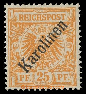 139971 - 1899 KAROLINEN  Mi.5I, Přetisk 25Pf žlutooranžová, zk. B