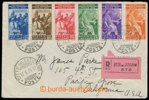 140015 - 1935 Reg letter to USA with Mi.45-50, Congress of Lawyers, a