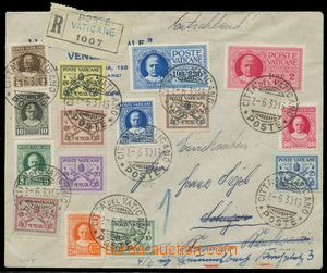 140018 - 1930 Reg letter to Germany with Mi.1-15, redirected, arrival
