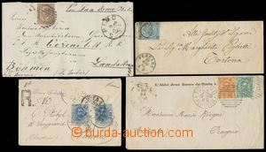 140956 - 1865-96 comp. 4 pcs of letters with Mi.19, 25, 37+39 and 69 