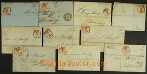 140974 - 1853-54 comp. 10 pcs of folded letters, all with 3 Kreuzer, 