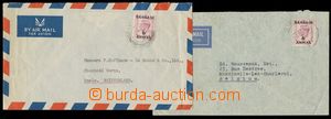 141614 - 1948 sestava 2ks Let-dopisů do Evropy vyfr. zn. Mi.55, pře