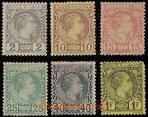 141678 - 1885 Mi.2, 4-7, 9, Kníže Karel III., neúplná série 6ks 