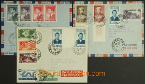 141754 - 1954-57 sestava 3ks Let-dopisů do Itálie s pestrou frankat