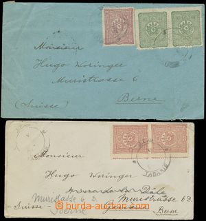 141761 - 1900 sestava 2ks dopisů do Švýcarska vyfr. zn. Mi.69, 70,