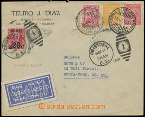 141774 - 1931 Let-dopis do New Yorku vyfr. zn. Mi.83 + SCADTA Mi.47, 