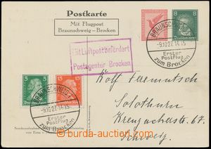 141807 - 1927 obrazová dopisnice (Hindenburg) 10+8Pf do Švýcarska 