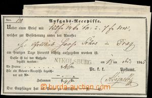 141928 - 1845 preprinted receipts from Mikulov, mounted on/for folded