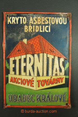 141933 - 1930 PLECHOVÉ CEDULE  firma ETERNITAS Hradec Králové, for