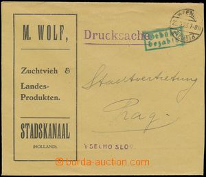 142053 - 1923 CASH PAYMENT   printed matter to Prague, commercial add