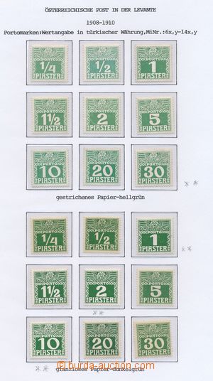 142100 - 1908-10 LEVANTA  Mi.P6-14x+y, Doplatní, 2x kompletní séri