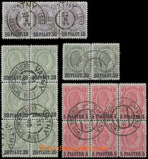 142118 - 1900 LEVANT  Mi.36, 37, 38, selection of blocks stamps, cat.